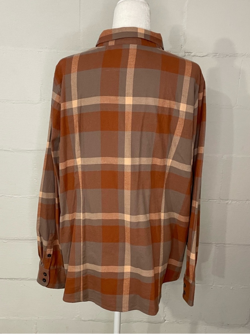 Patagonia Rust, Taupe & Cream Plaid Button-Up Shirt - Picture 2 of 3